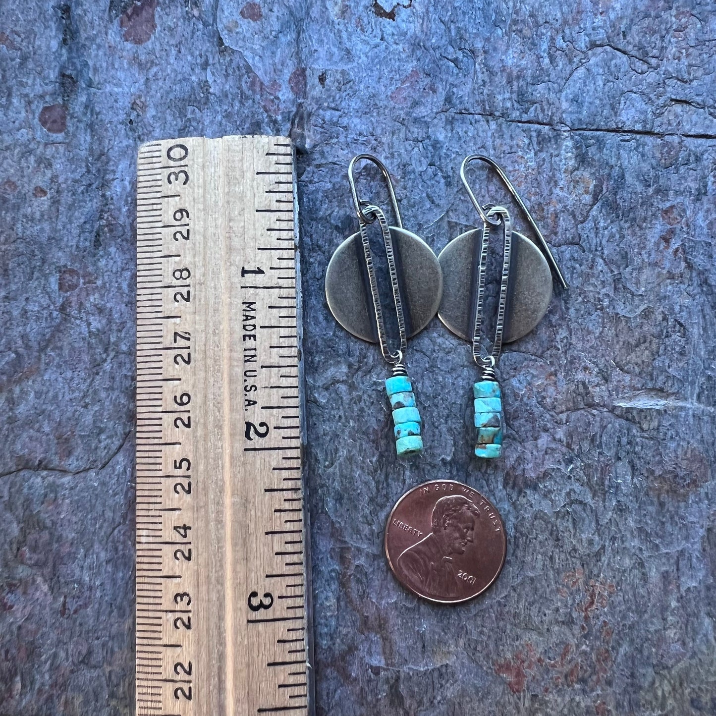 Sterling Silver Turquoise Heishi Bead Earrings