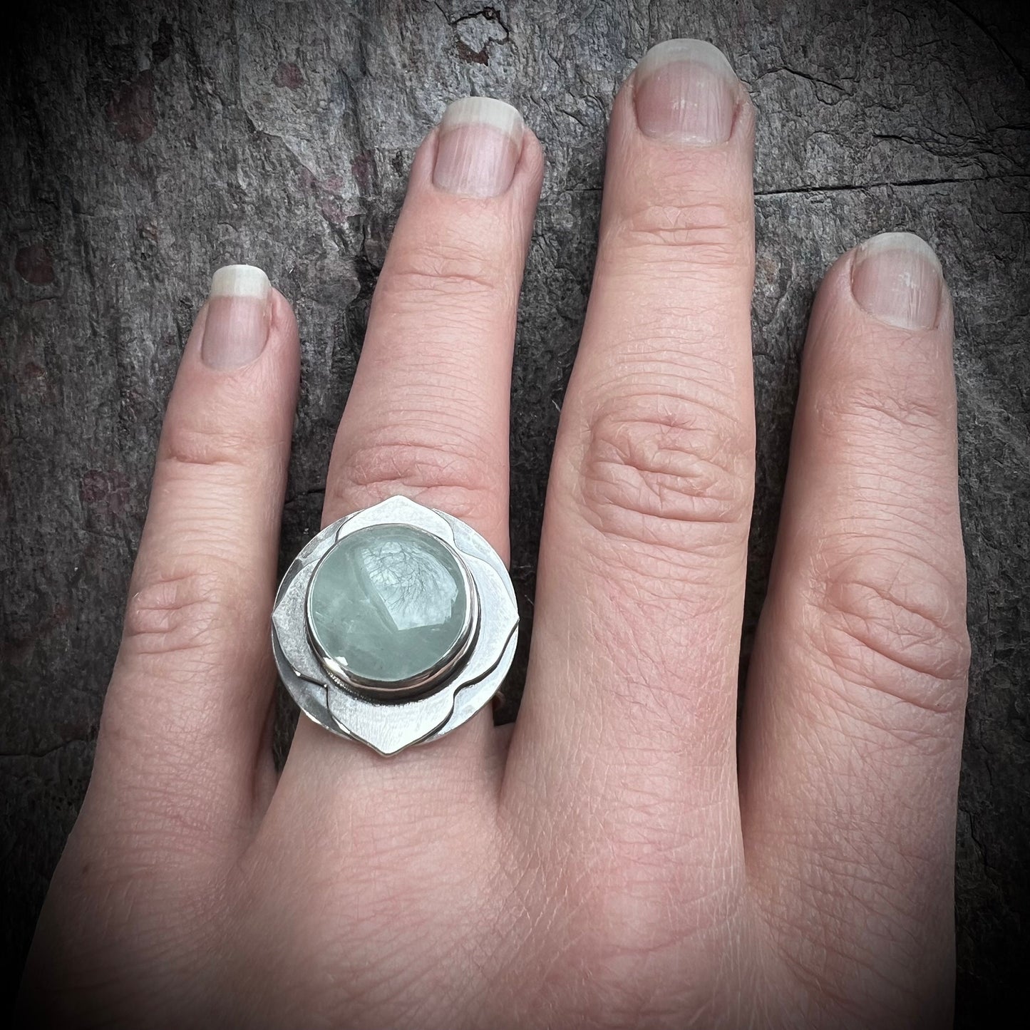 Aquamarine Sterling Silver Ring - Handmade One-of-a-kind Ring