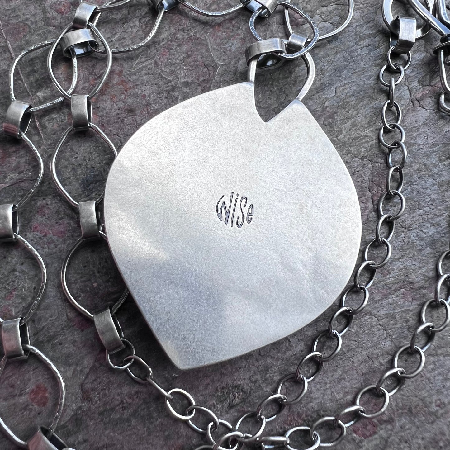 Labradorite Sterling Silver Necklace - Large Handmade One-of-a-kind Pendant on Sterling Silver Chain