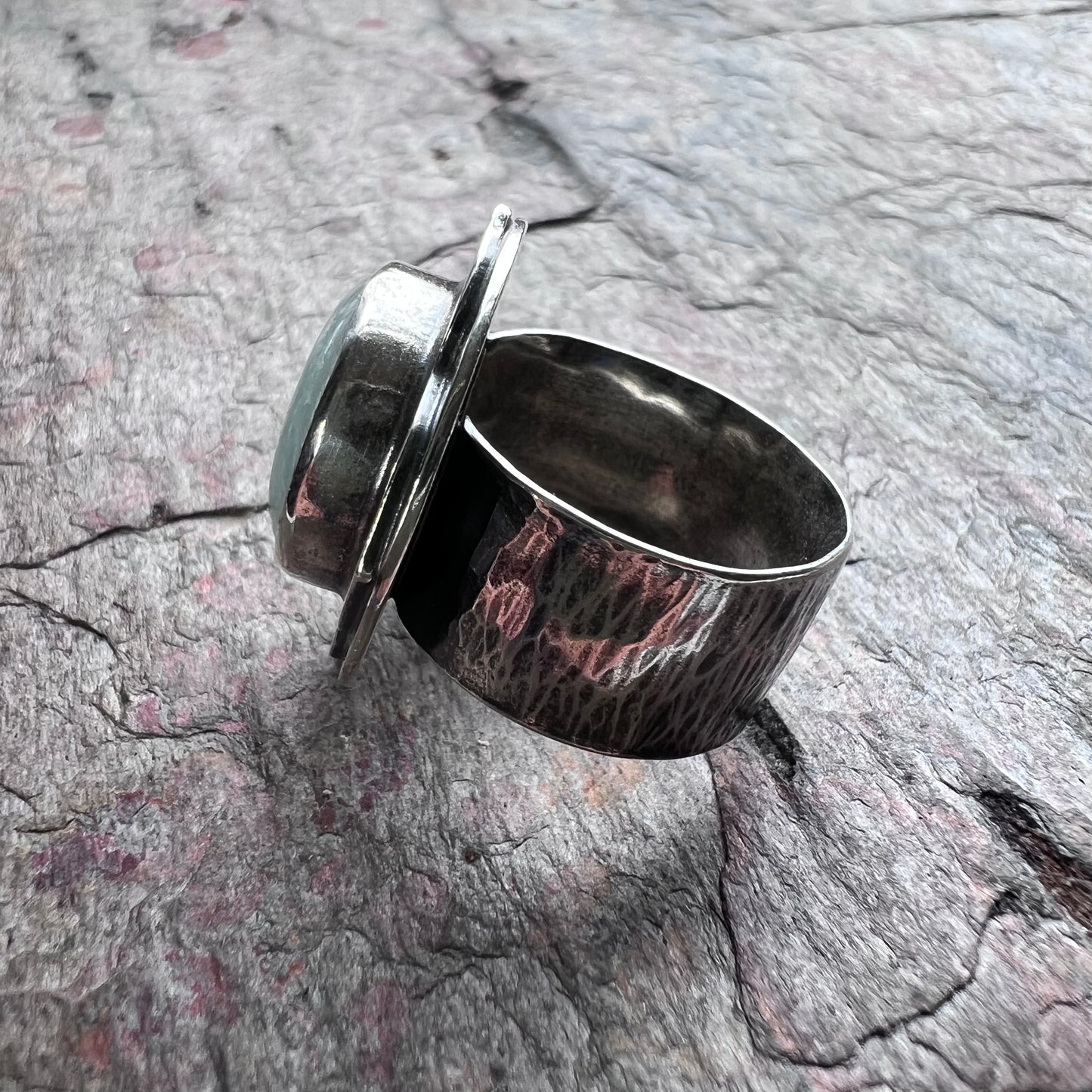 Aquamarine Sterling Silver Ring - Handmade One-of-a-kind Ring