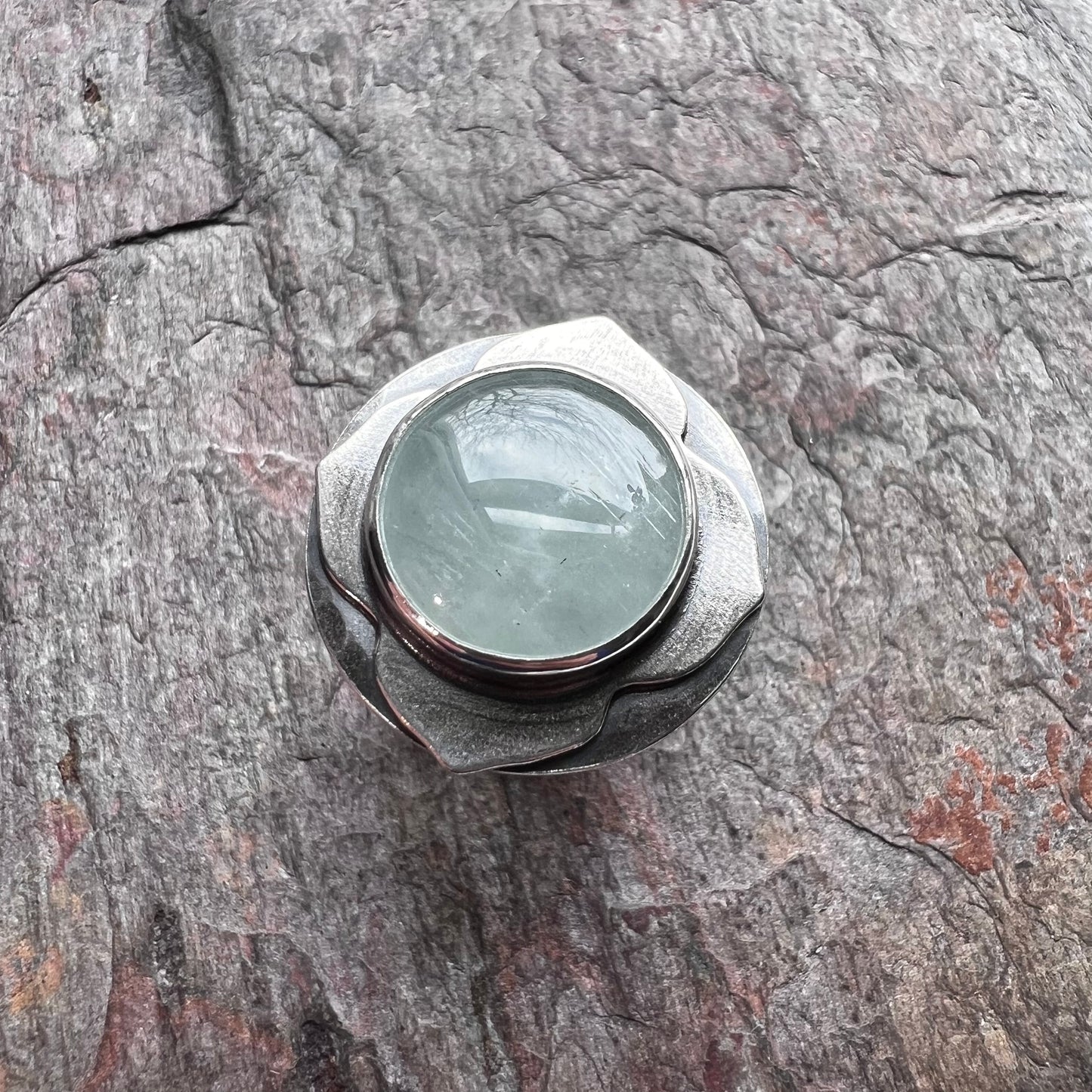 Aquamarine Sterling Silver Ring - Handmade One-of-a-kind Ring