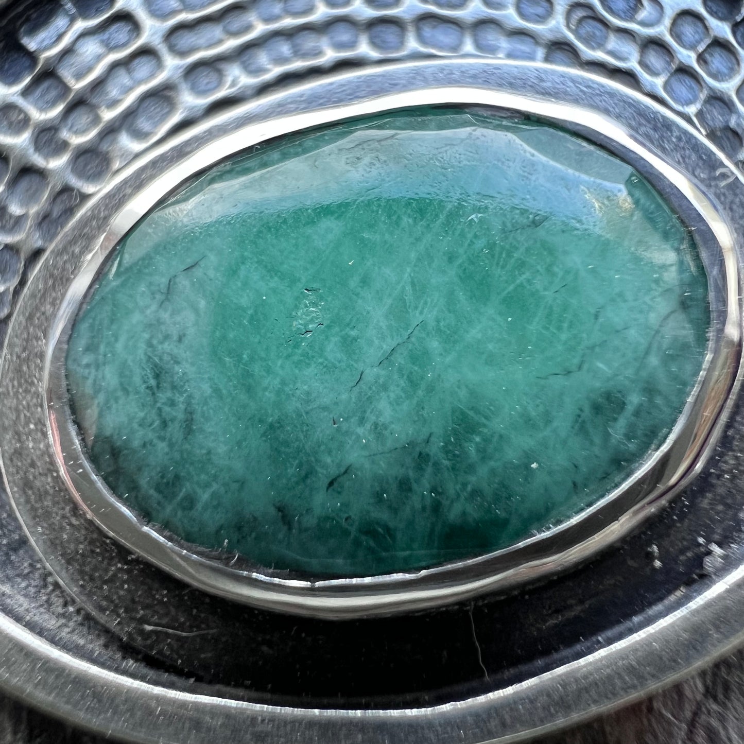 Emerald Sterling Silver Necklace - Handmade One-of-a-kind Genuine Emerald Pendant on Sterling Silver Chain