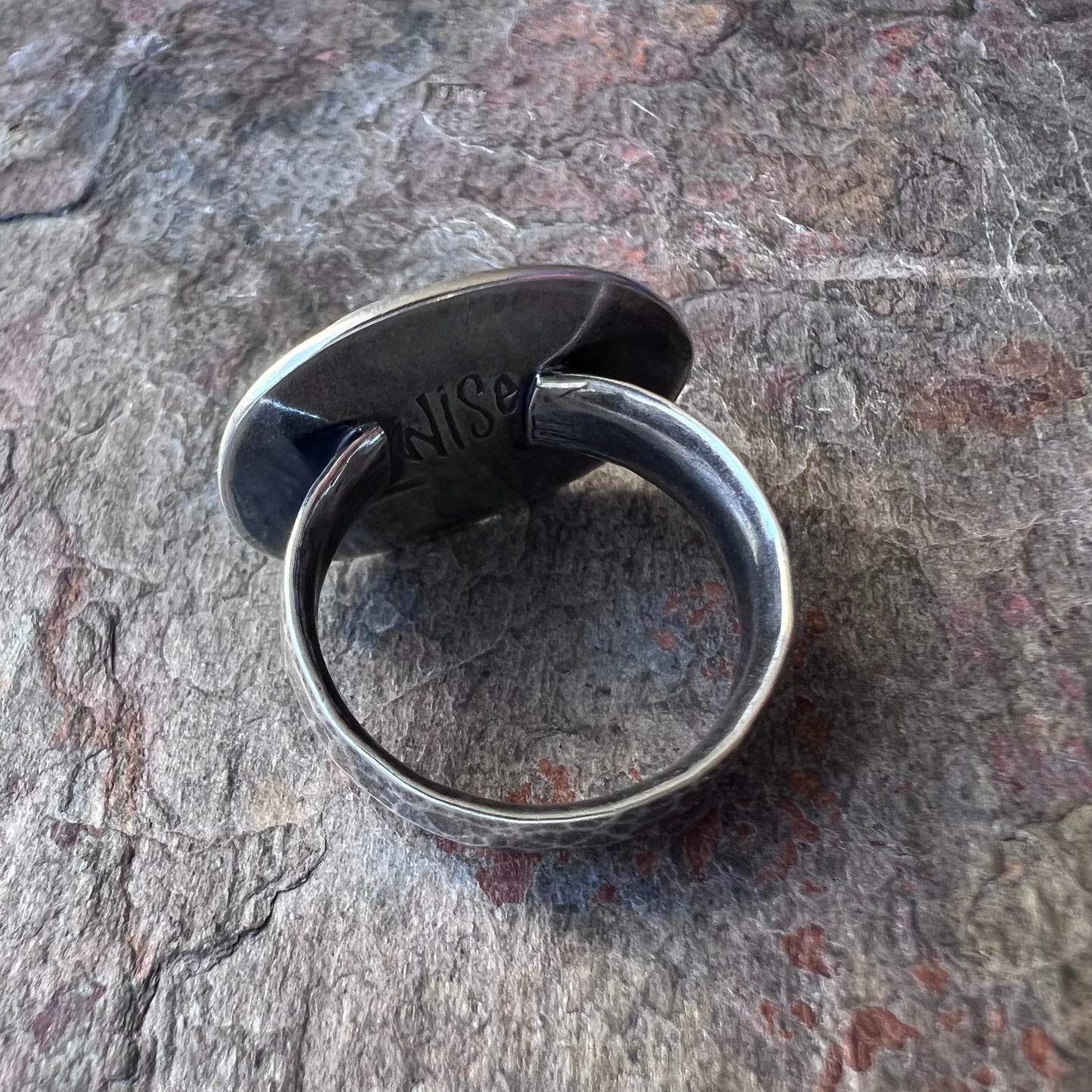 Royston Turquoise Sterling Silver Ring - One-of-a-kind Handmade Freeform Turquoise and Sterling Silver Ring - Size 10