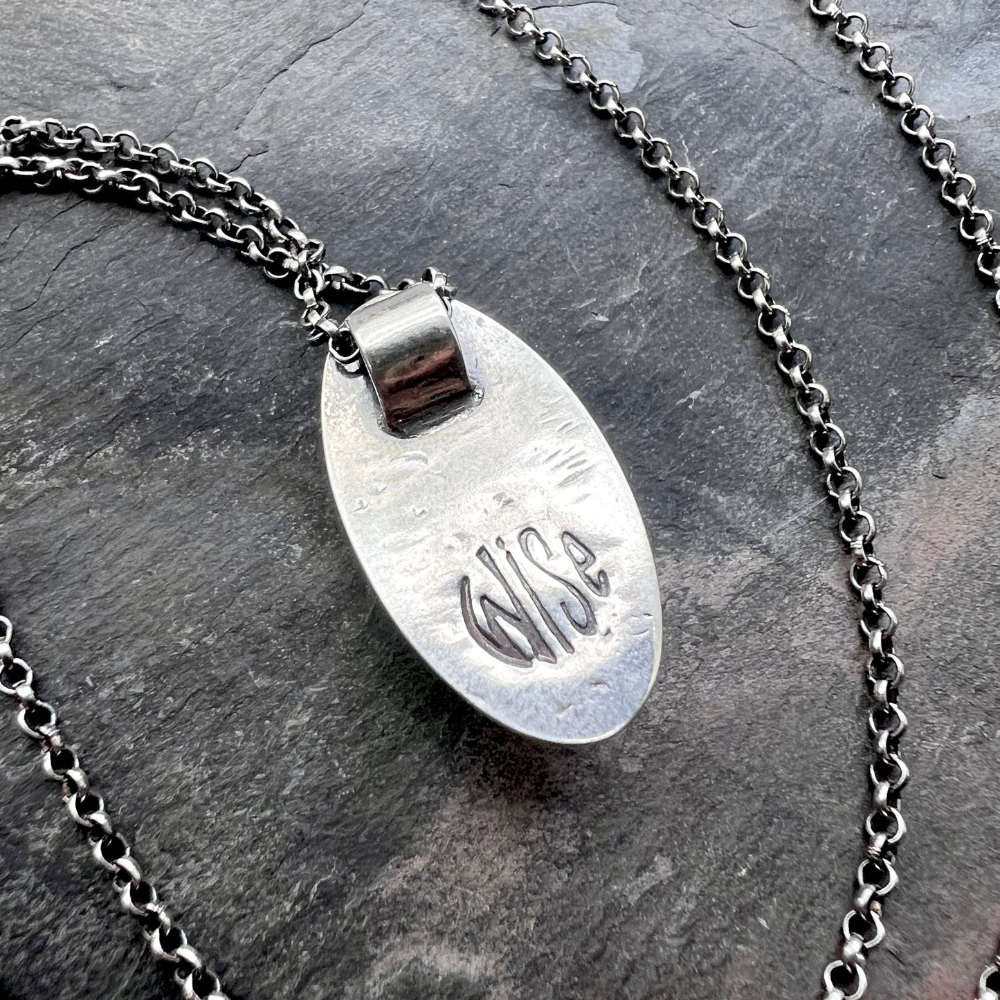 Sterling Silver Rainbow Moonstone Necklace | One-of-a-Kind Natural Stone Marquise Pendant