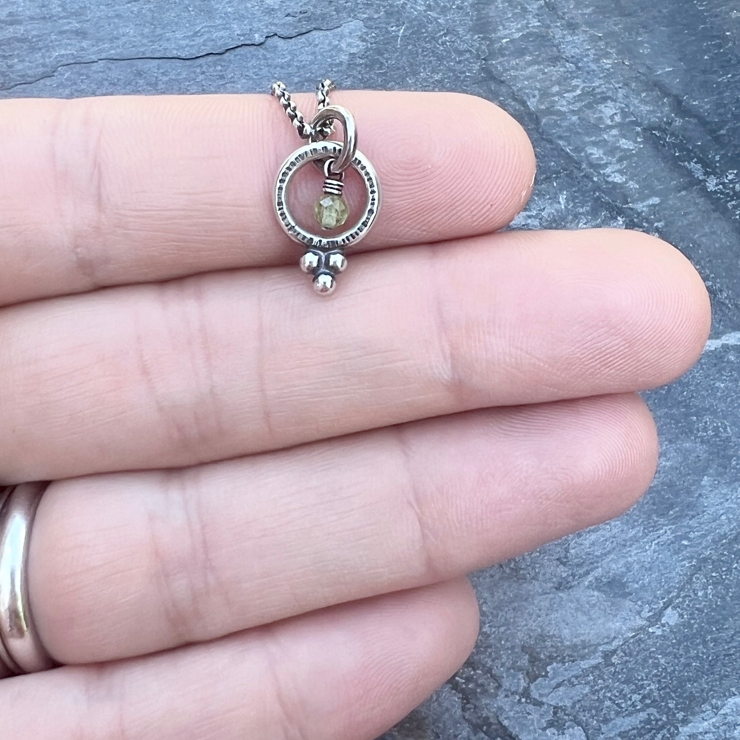 Customizable Birthstone Sterling Silver Necklace | Handmade Tiny Genuine Gemstone Pendant