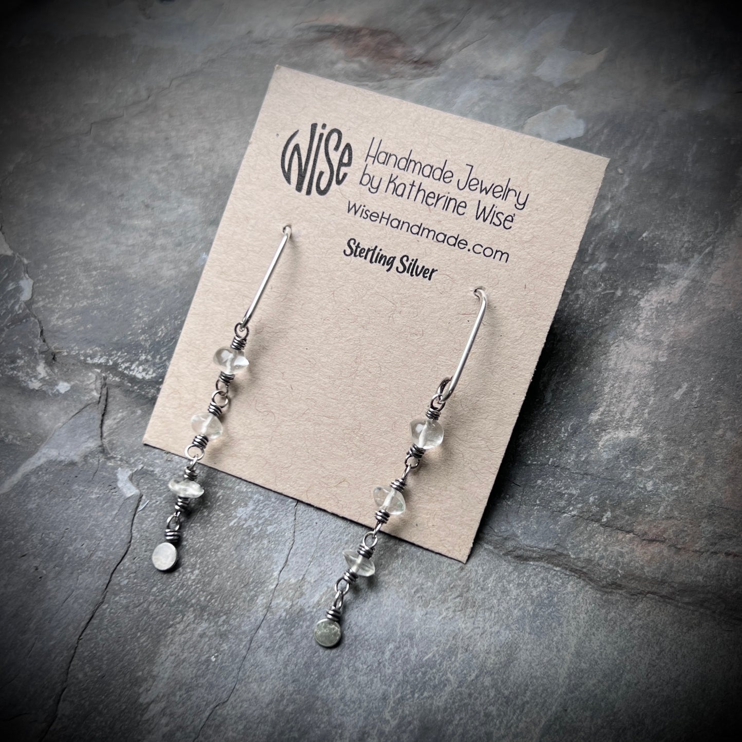 Sterling Silver Citrine Earrings | Clear Citrine Wire-wrapped Long Dangles