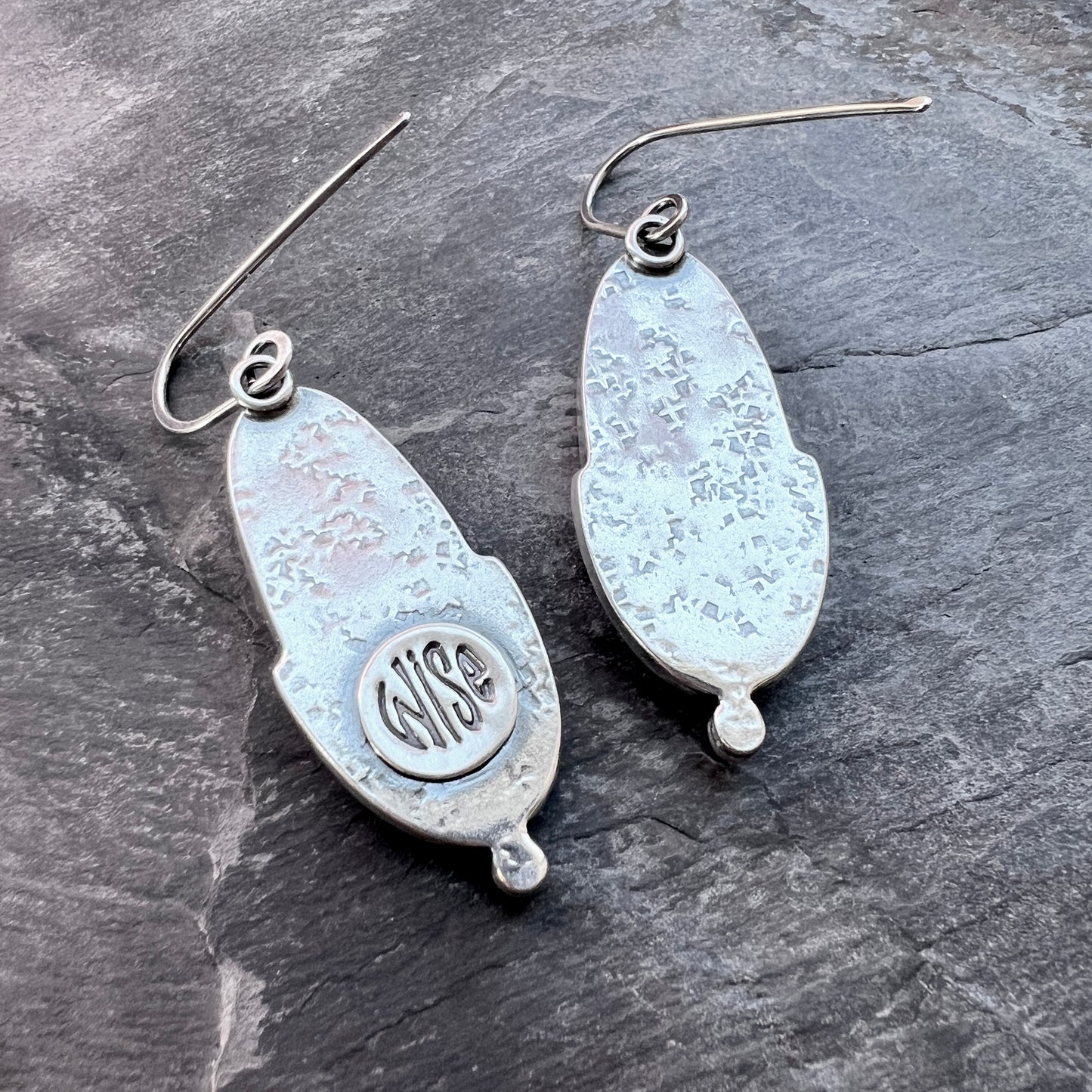 Jasper Sterling Silver Earrings | Green and Brown Natural Stone Dangle Earrings