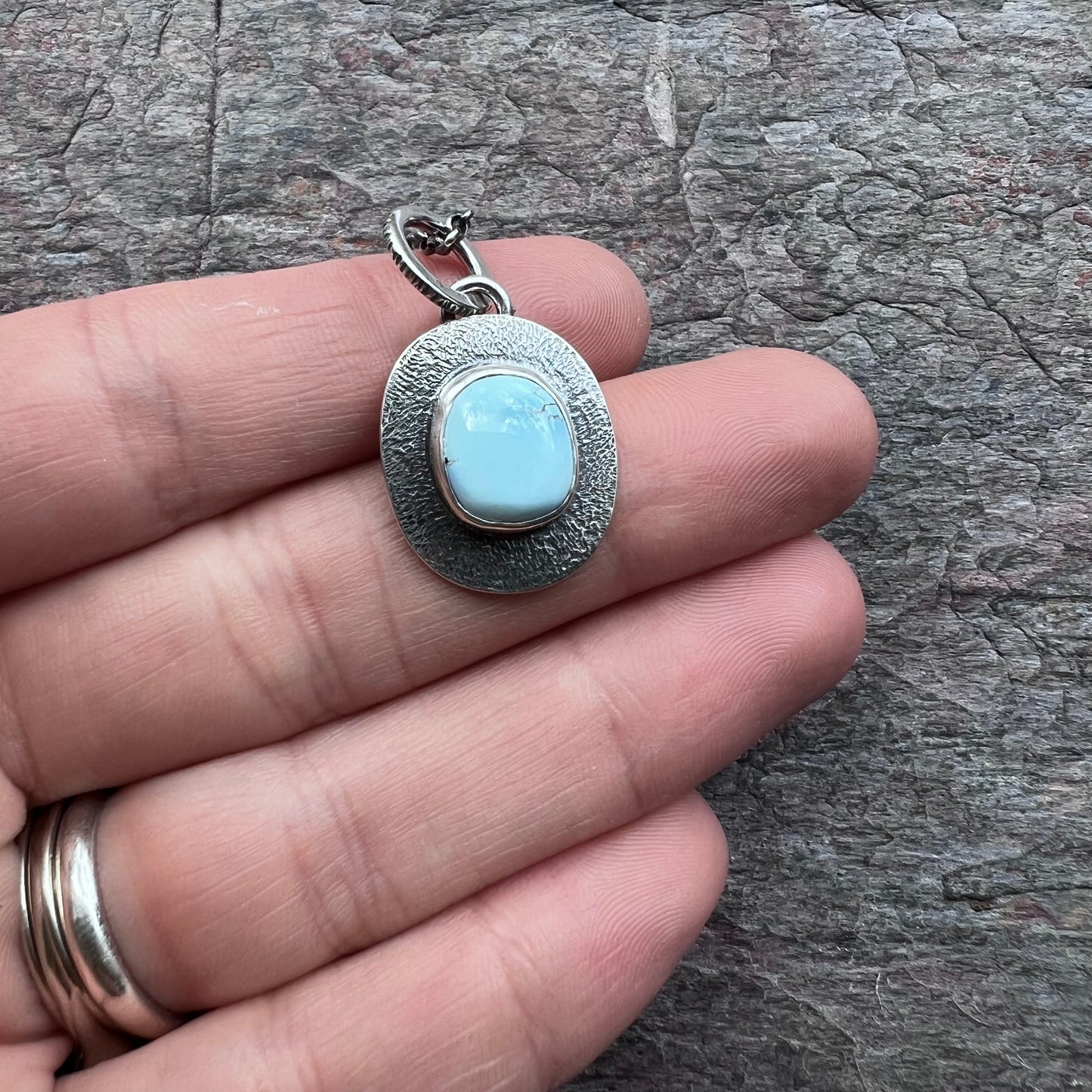 Golden Hill Turquoise Sterling Silver Necklace - One-of-a-Kind Turquoise Pendant on Sterling Silver Chain