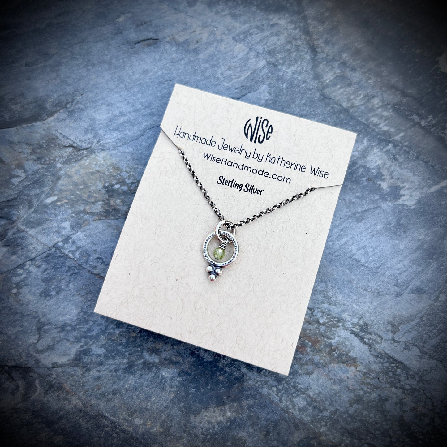 Customizable Birthstone Sterling Silver Necklace | Handmade Tiny Genuine Gemstone Pendant