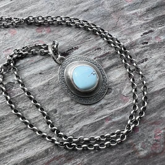 Sterling Silver Turquoise Necklace | Genuine Turquoise Pendant Necklace
