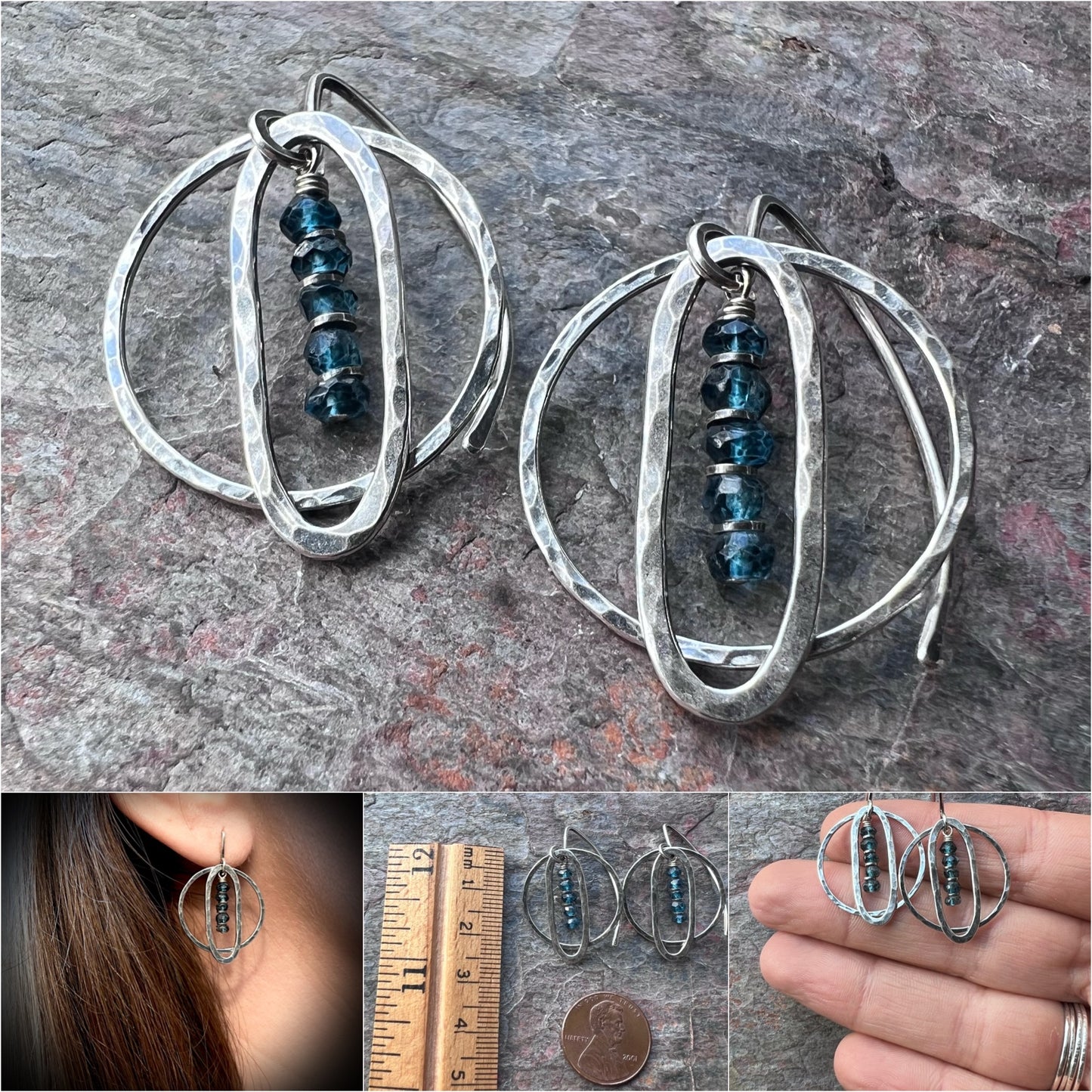 Sterling Silver London Blue Quartz Earrings