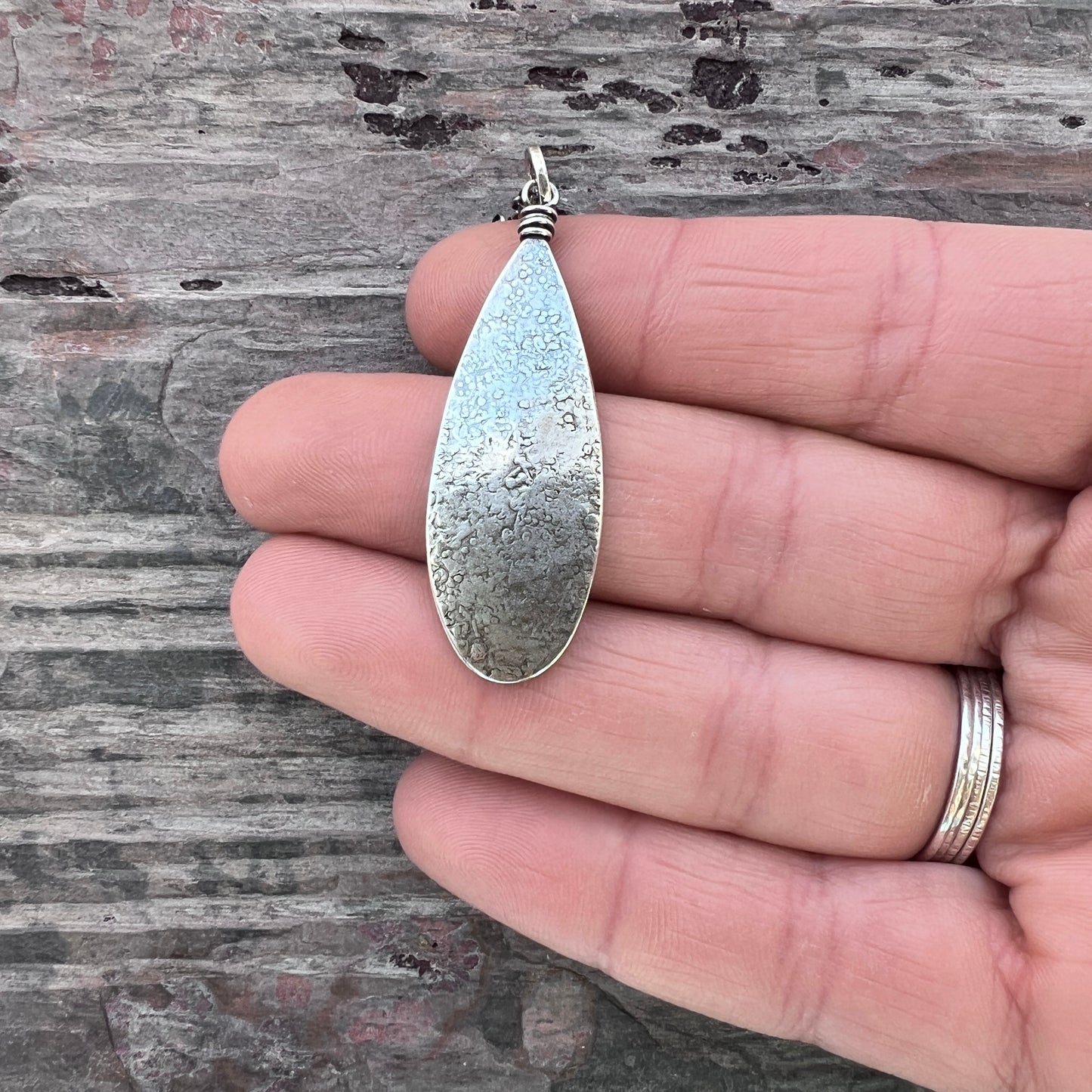 Sterling Silver Teardrop Necklace | Long Teardrop Pendant Necklace