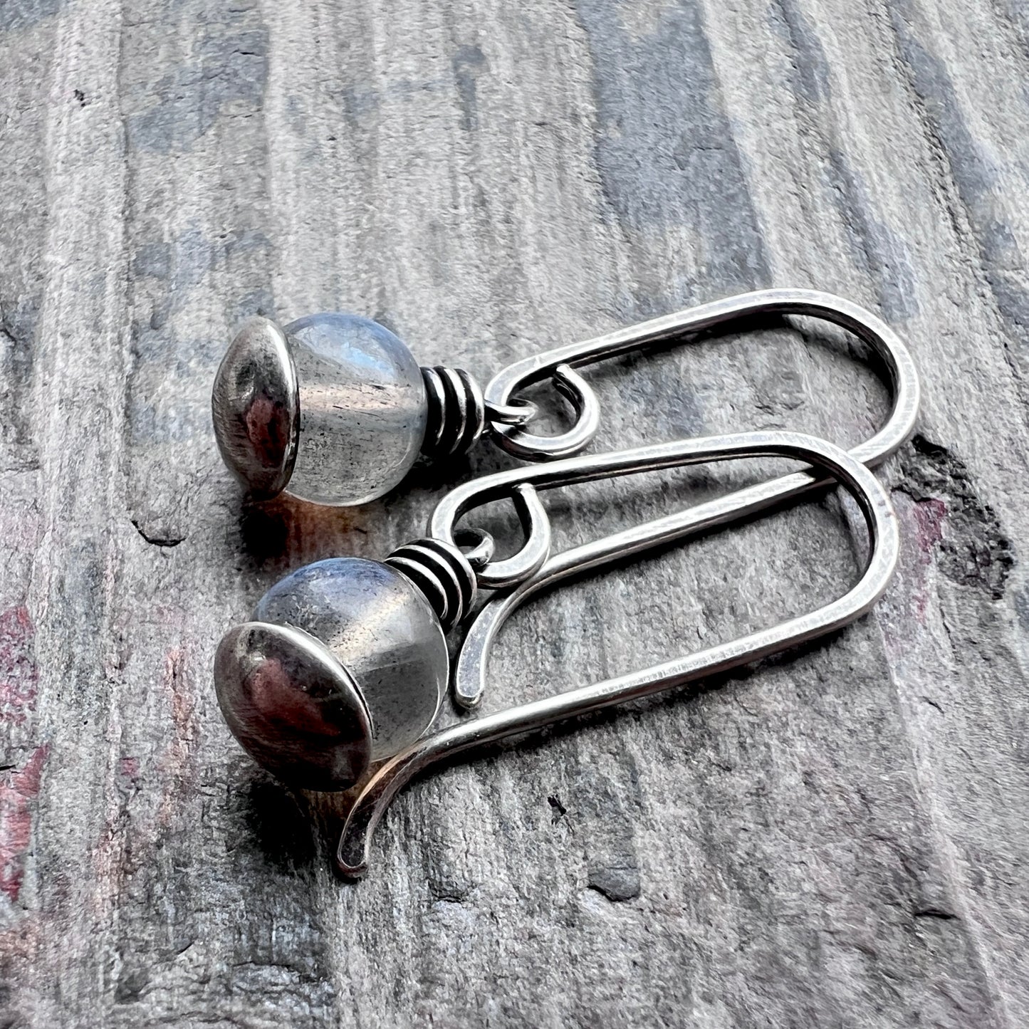 Sterling Silver Labradorite Earrings | Small Labradorite Dangle Earrings