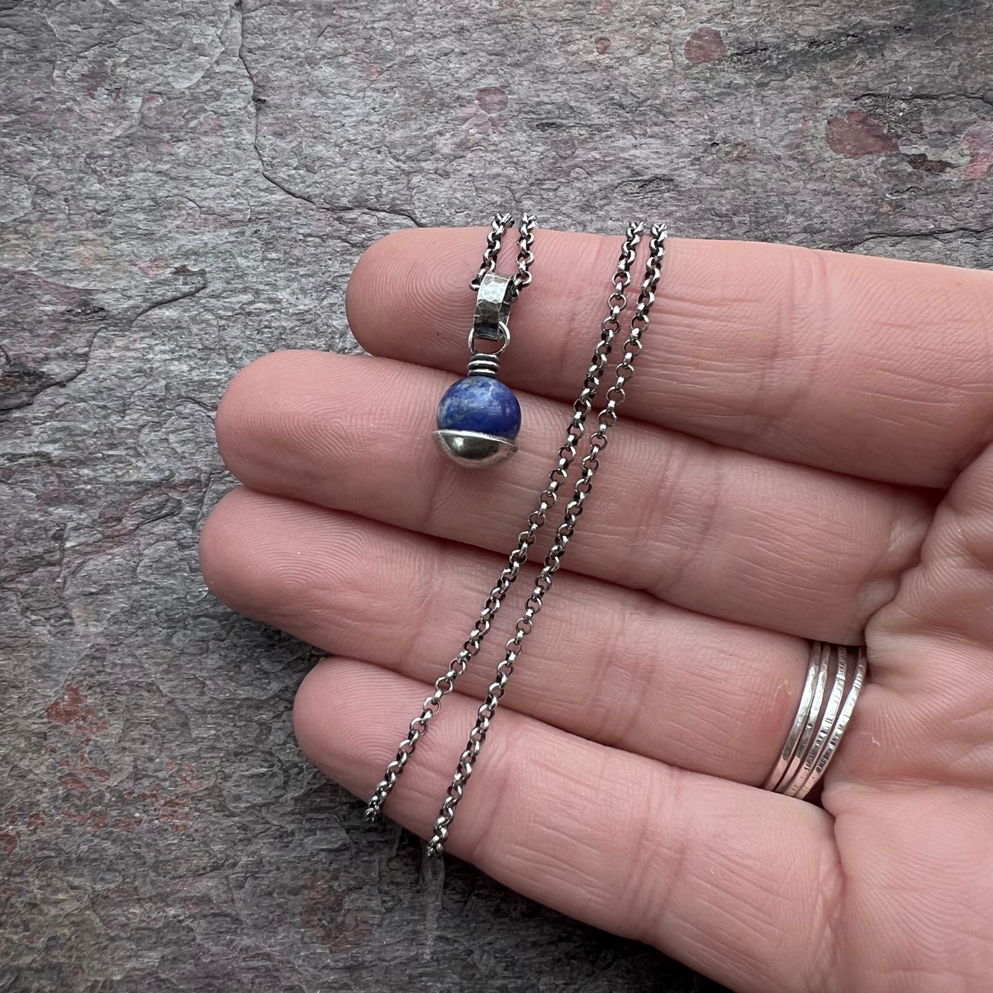 Sterling Silver Lapis Necklace