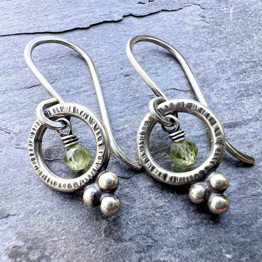 Customizable Birthstone Sterling Silver Earrings | Handmade Tiny Genuine Gemstone Dangles