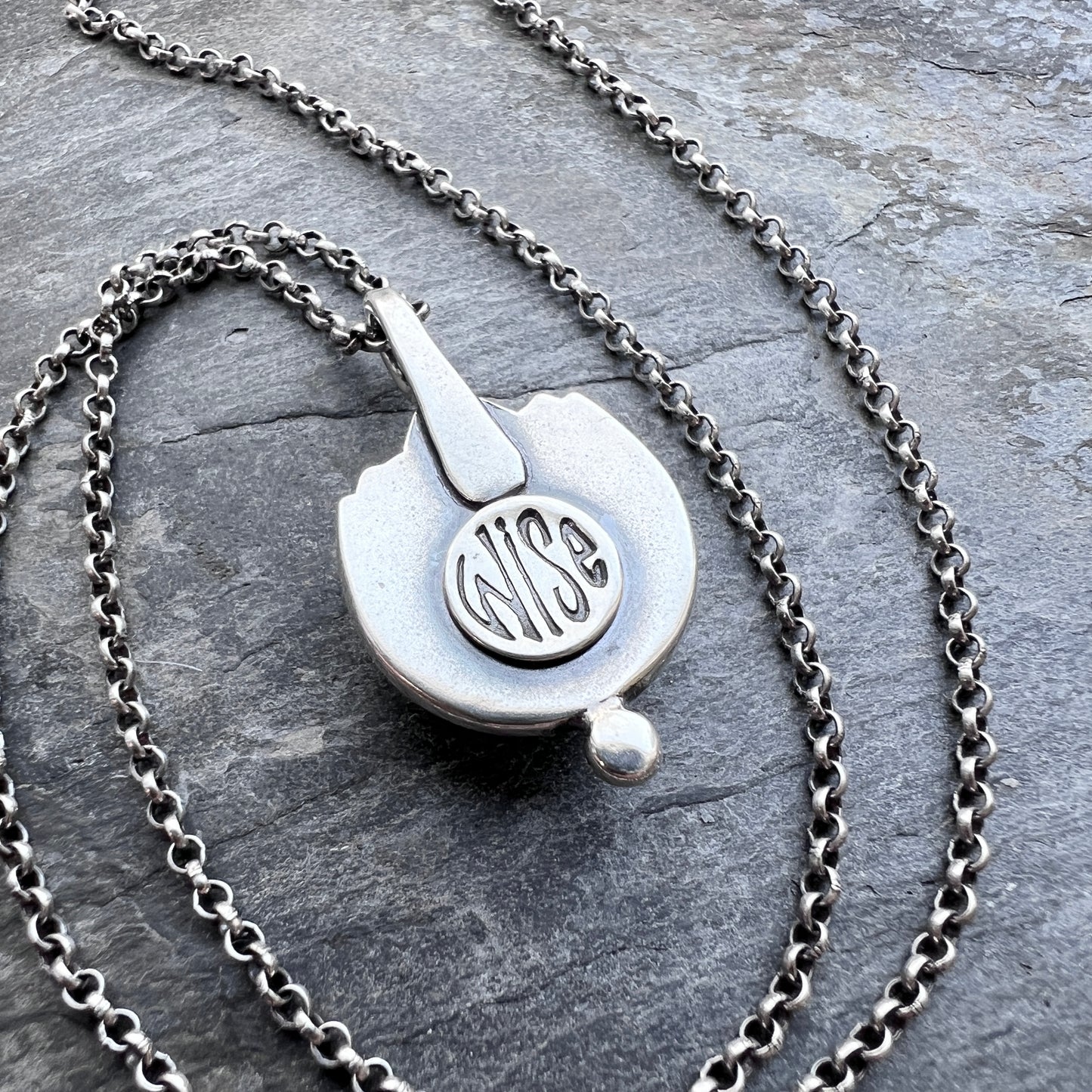 Sterling Silver Banded Agate Necklace | Natural Stone Teardrop Pendant