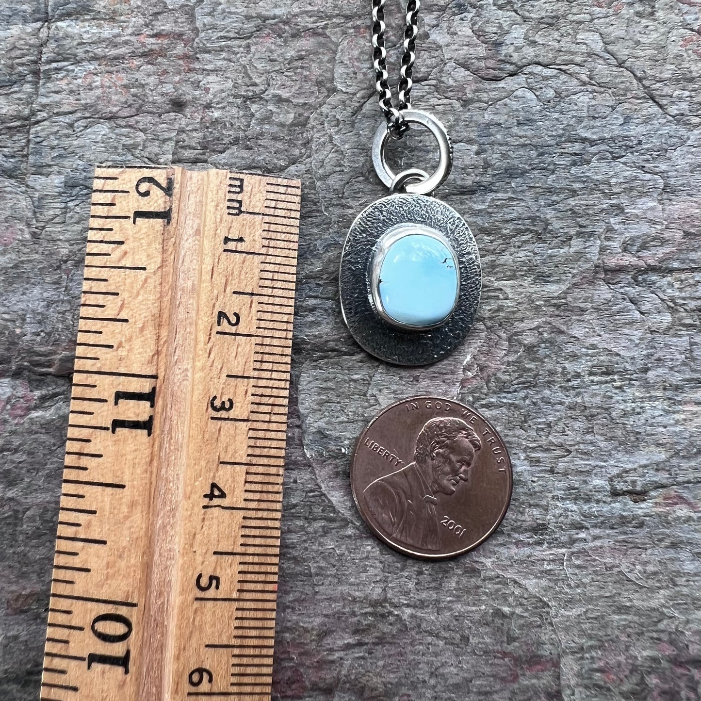 Golden Hill Turquoise Sterling Silver Necklace - One-of-a-Kind Turquoise Pendant on Sterling Silver Chain