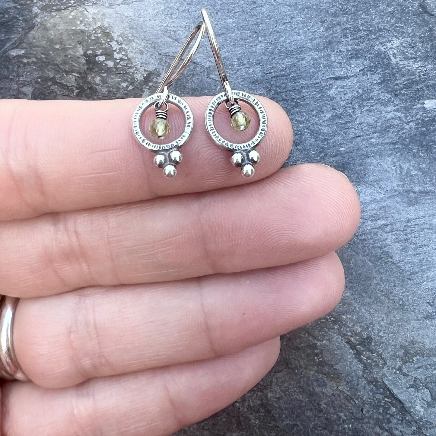Customizable Birthstone Sterling Silver Earrings | Handmade Tiny Genuine Gemstone Dangles