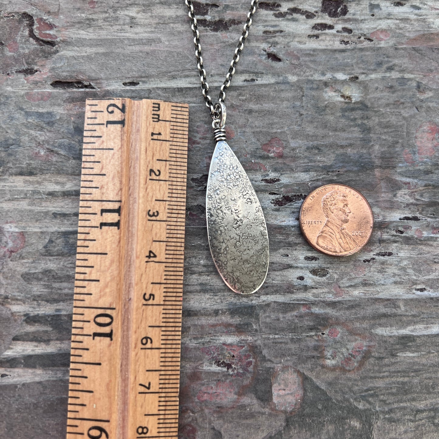 Sterling Silver Teardrop Necklace | Long Teardrop Pendant Necklace