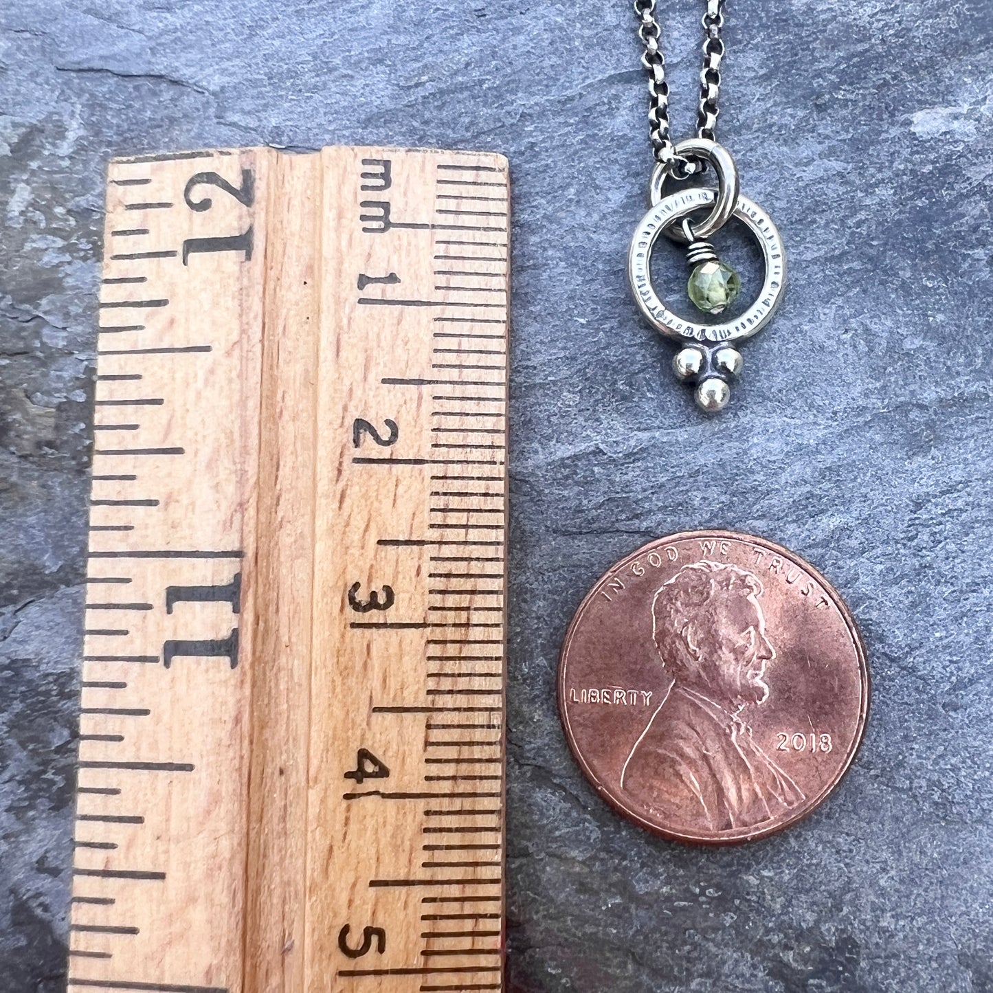 Customizable Birthstone Sterling Silver Necklace | Handmade Tiny Genuine Gemstone Pendant