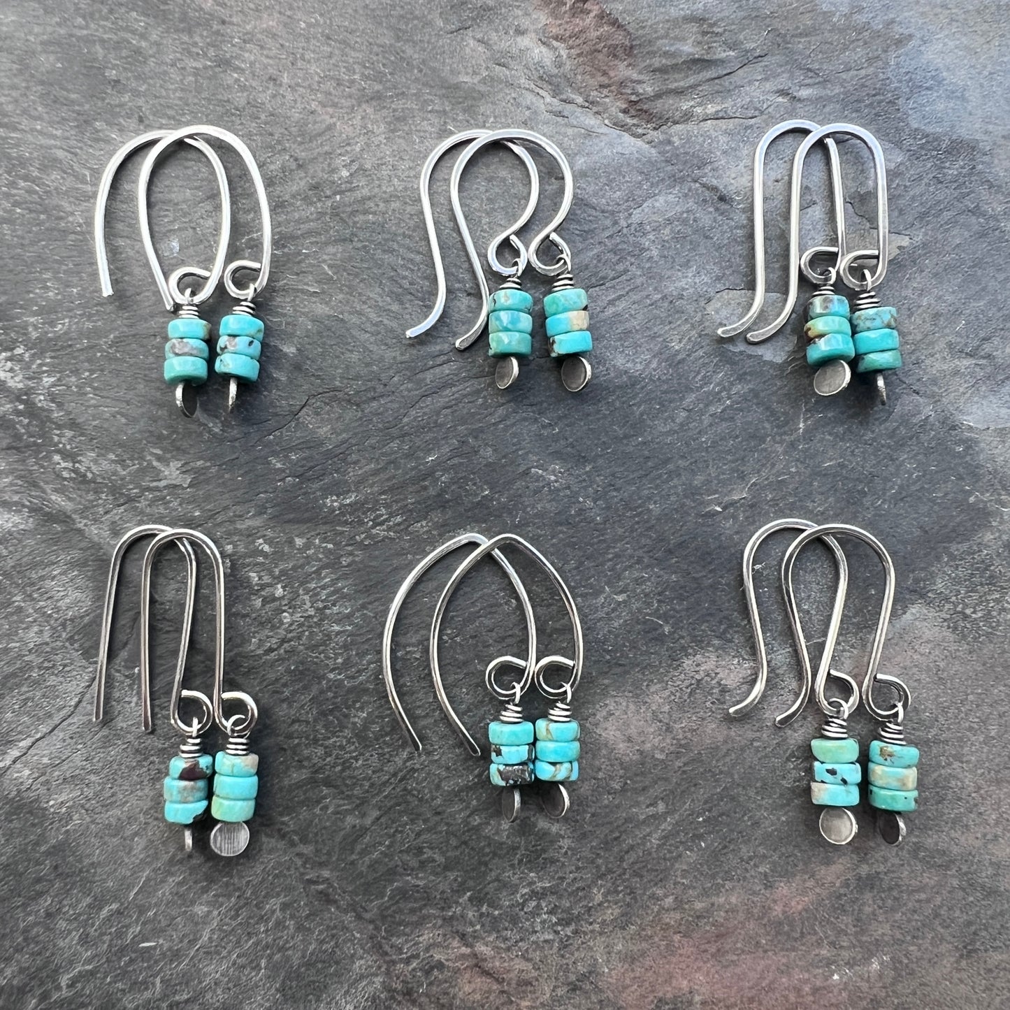 Sterling Silver Genuine Turquoise Earrings | Small Natural Stone Dangles