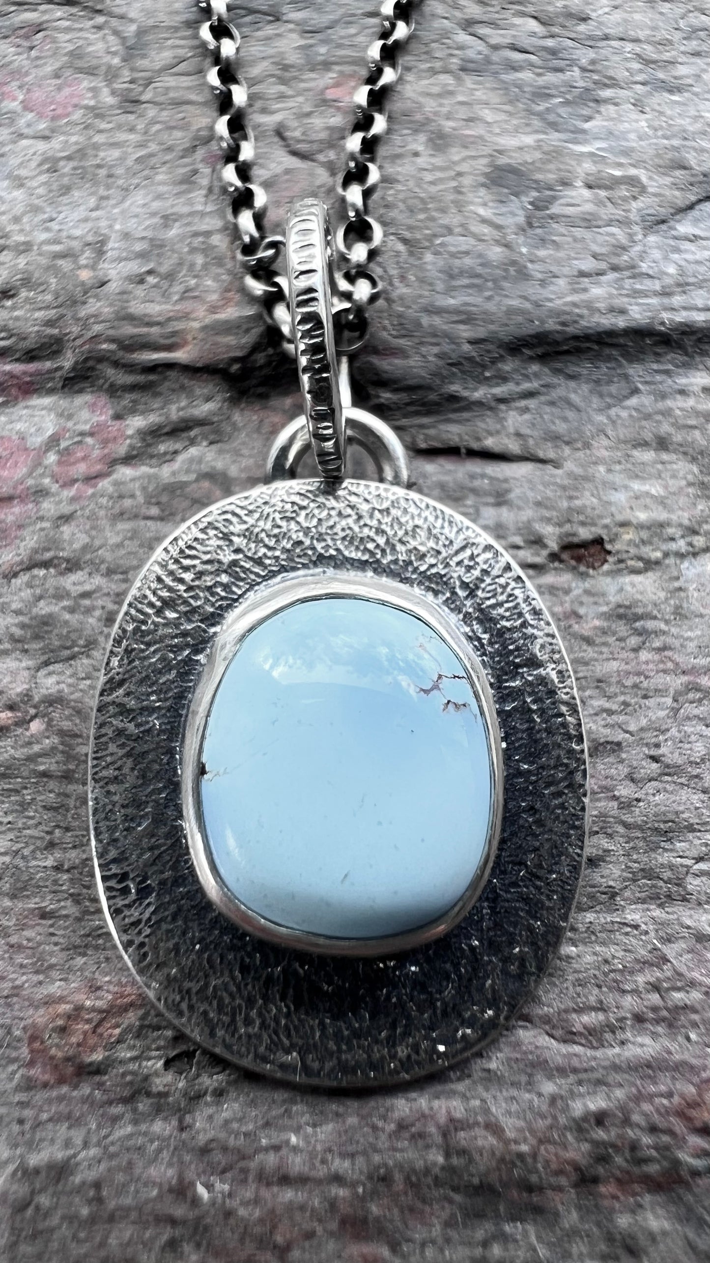 Golden Hill Turquoise Sterling Silver Necklace - One-of-a-Kind Turquoise Pendant on Sterling Silver Chain