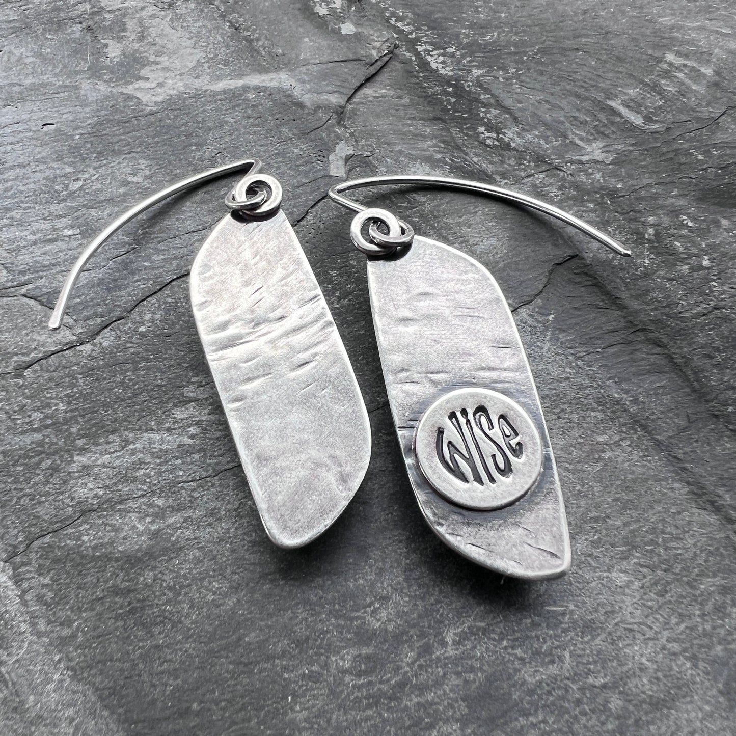 Dendritic Opal Sterling Silver Earrings | Black & White Natural Stone Dangle Earrings