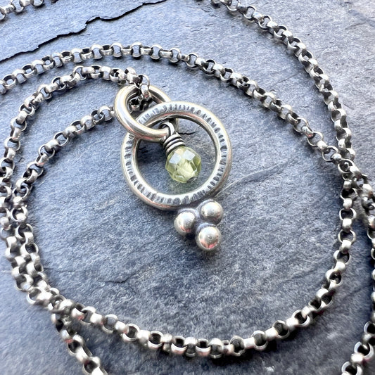 Customizable Birthstone Sterling Silver Necklace | Handmade Tiny Genuine Gemstone Pendant