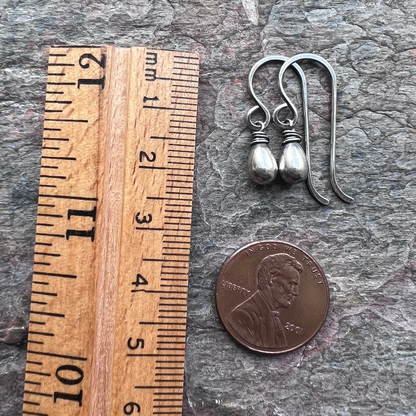 Sterling Silver Small Teardrop Earrings - Lightweight Everyday Earrings