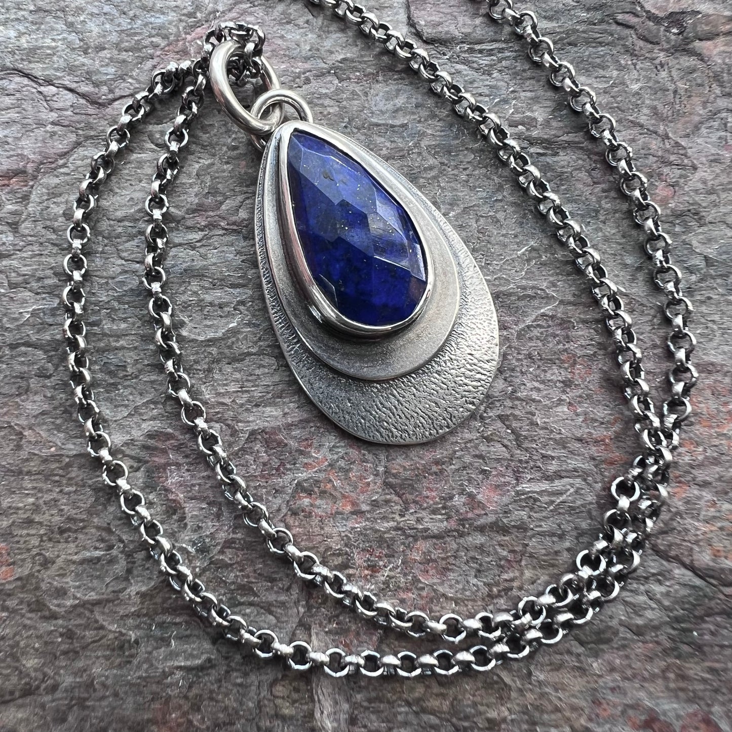 Sterling Silver Lapis Necklace One of a Kind