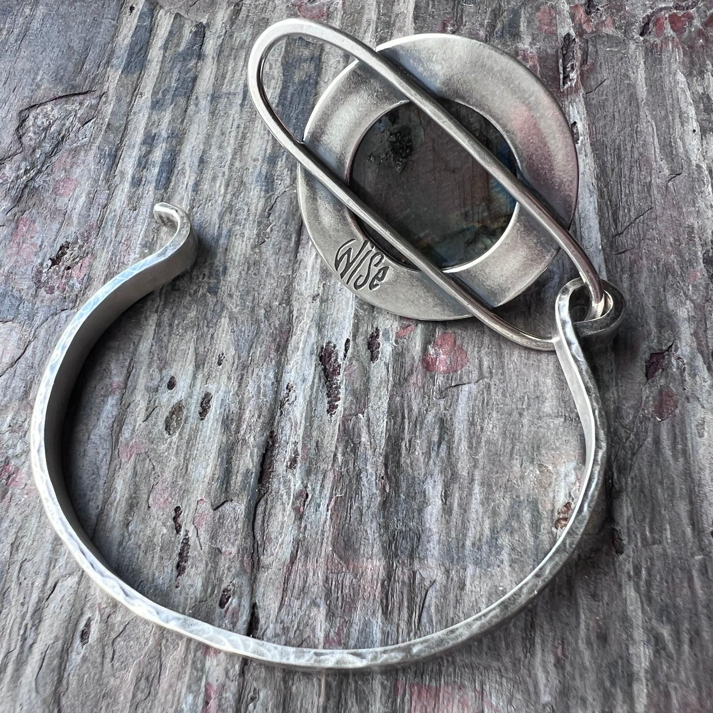 RESERVED Sterling Silver Labradorite Bracelet | Artisan Silver Cuff Bracelet