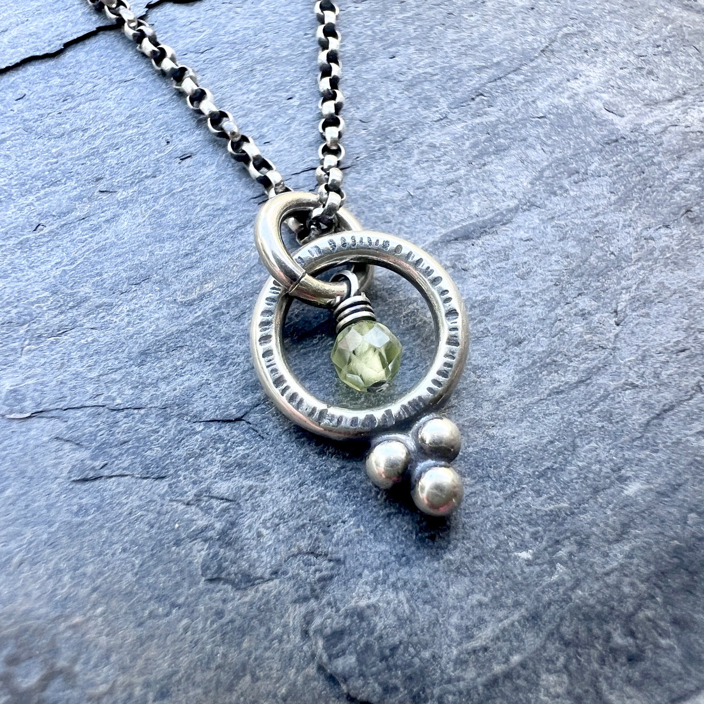 Customizable Birthstone Sterling Silver Necklace | Handmade Tiny Genuine Gemstone Pendant