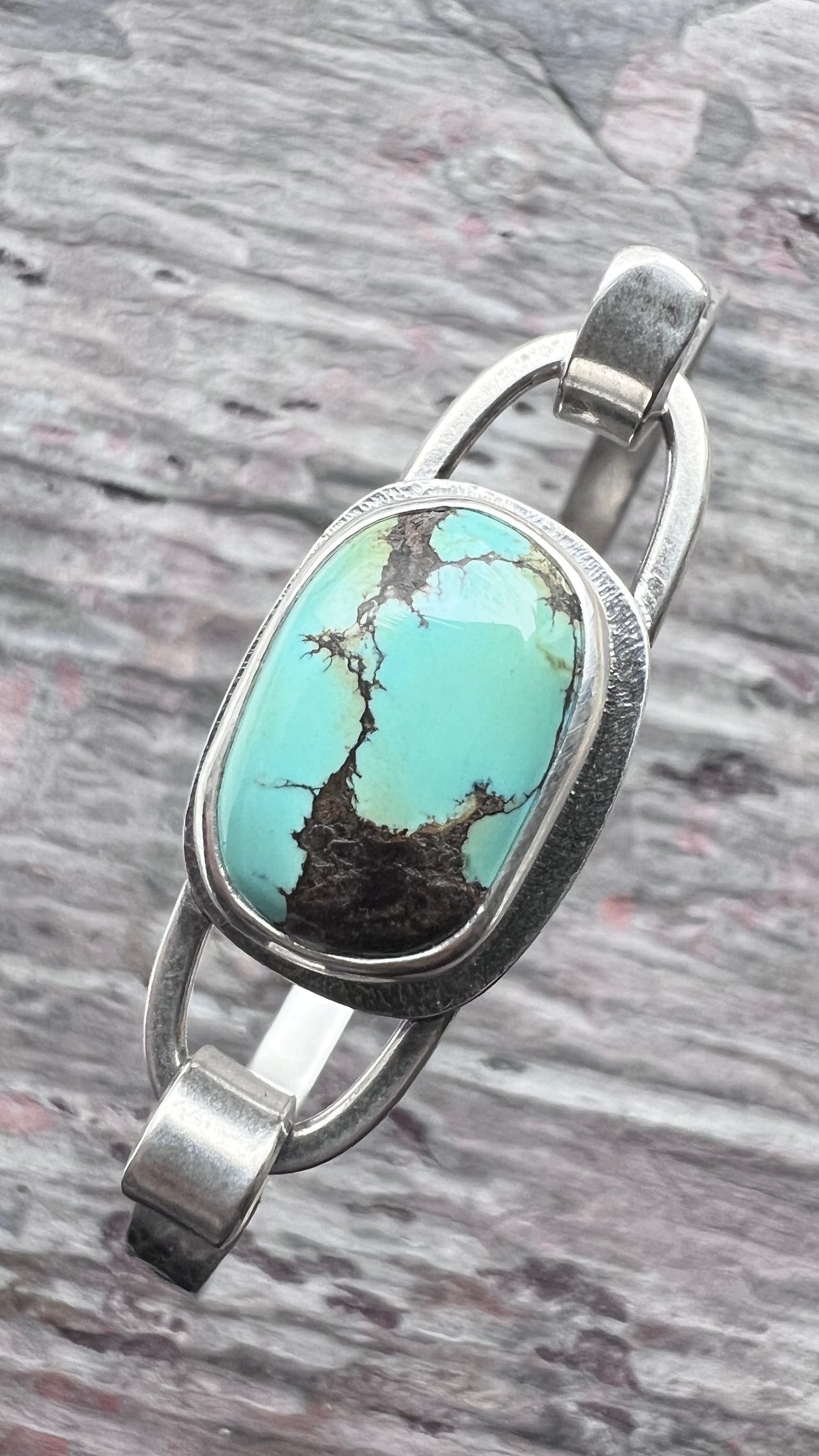 Turquoise Sterling Silver Bracelet | Genuine Natural Turquoise Cuff Bracelet