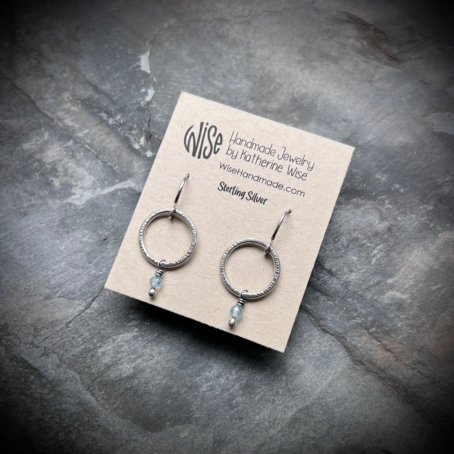 Customizable Birthstone Sterling Silver Earrings | Genuine Gemstone Dangle Hoops