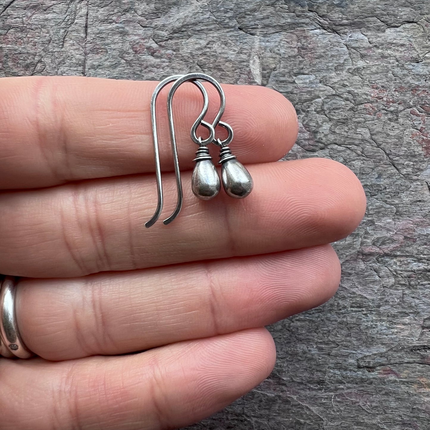 Sterling Silver Small Teardrop Earrings - Lightweight Everyday Earrings