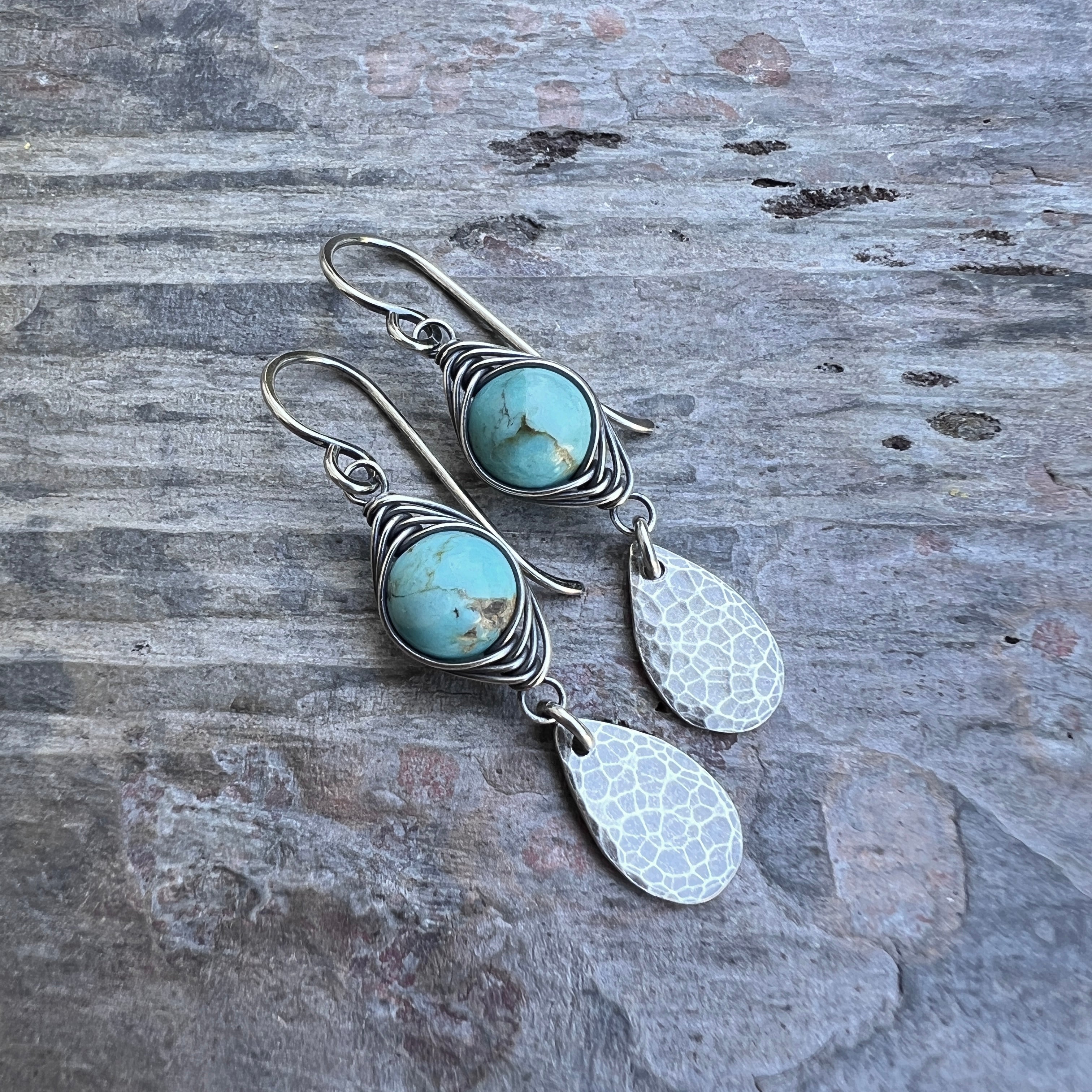 TURQUOISE HANDMADE EARRINGS hotsell JEWELRY