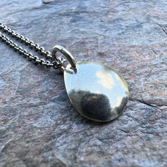 Sterling Silver Teardrop Necklace - Handmade Sterling Silver Pendant and Chain