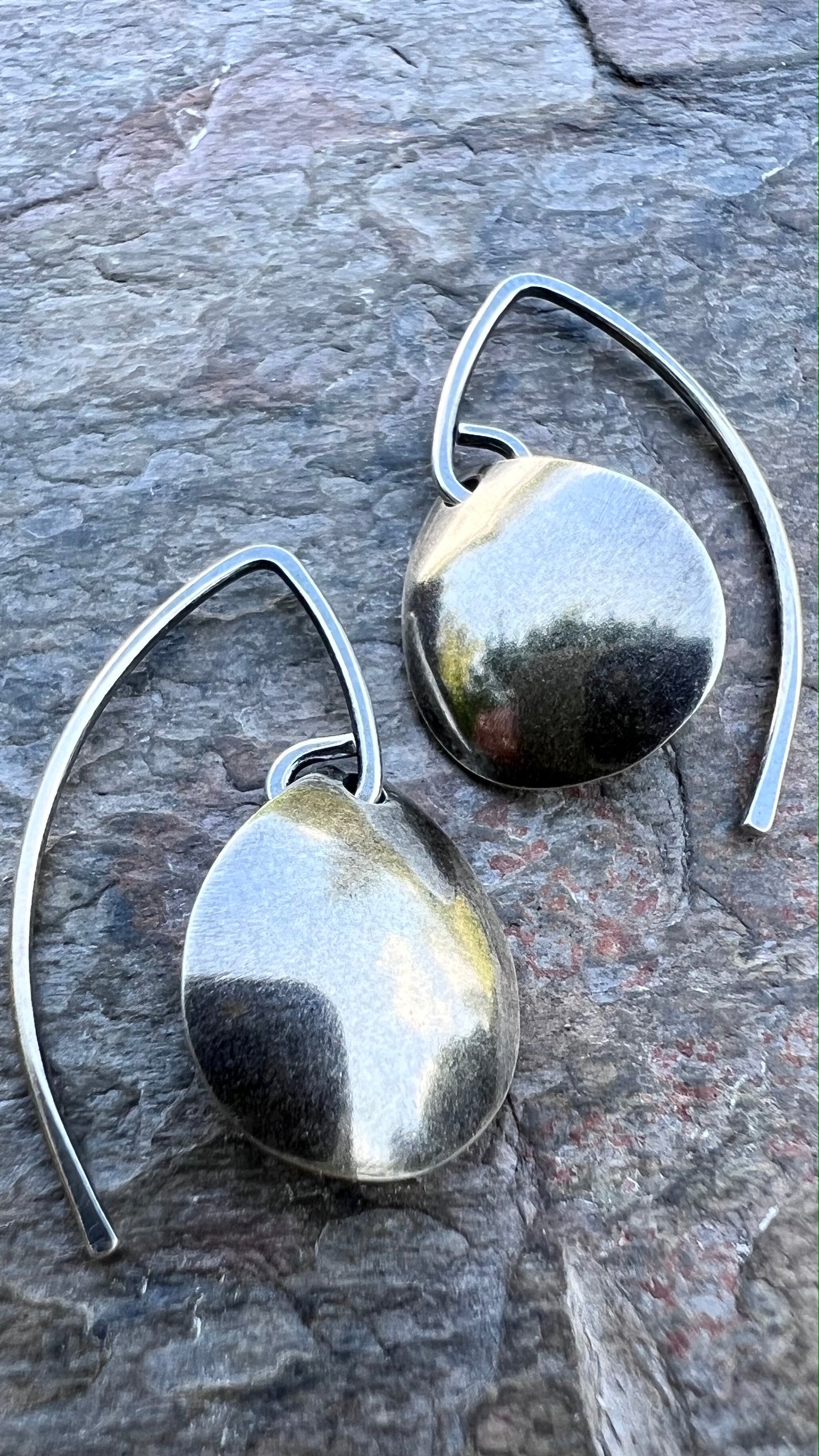 Sterling Silver Rounded Teardrop Earrings - Simple Lightweight Everyday Earrings