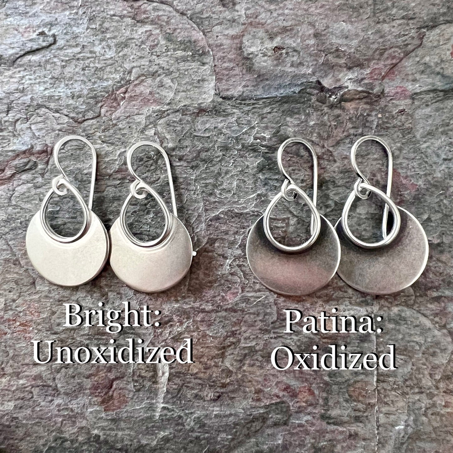 Sterling Silver Disc Earrings Minimalist Solid Silver Boho Dangle Earrings Handmade Jewelry