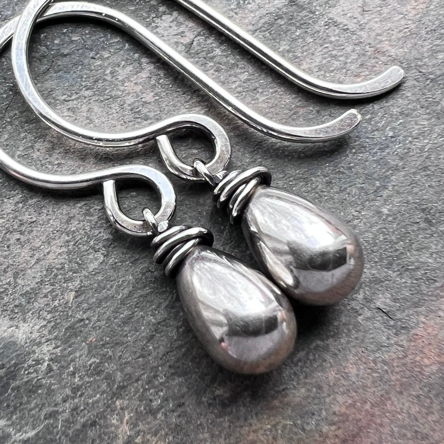 Sterling Silver Small Teardrop Earrings | Lightweight Dainty Dangles