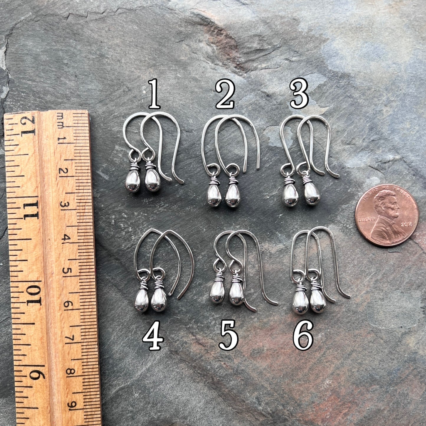 Sterling Silver Small Teardrop Earrings | Lightweight Dainty Dangles