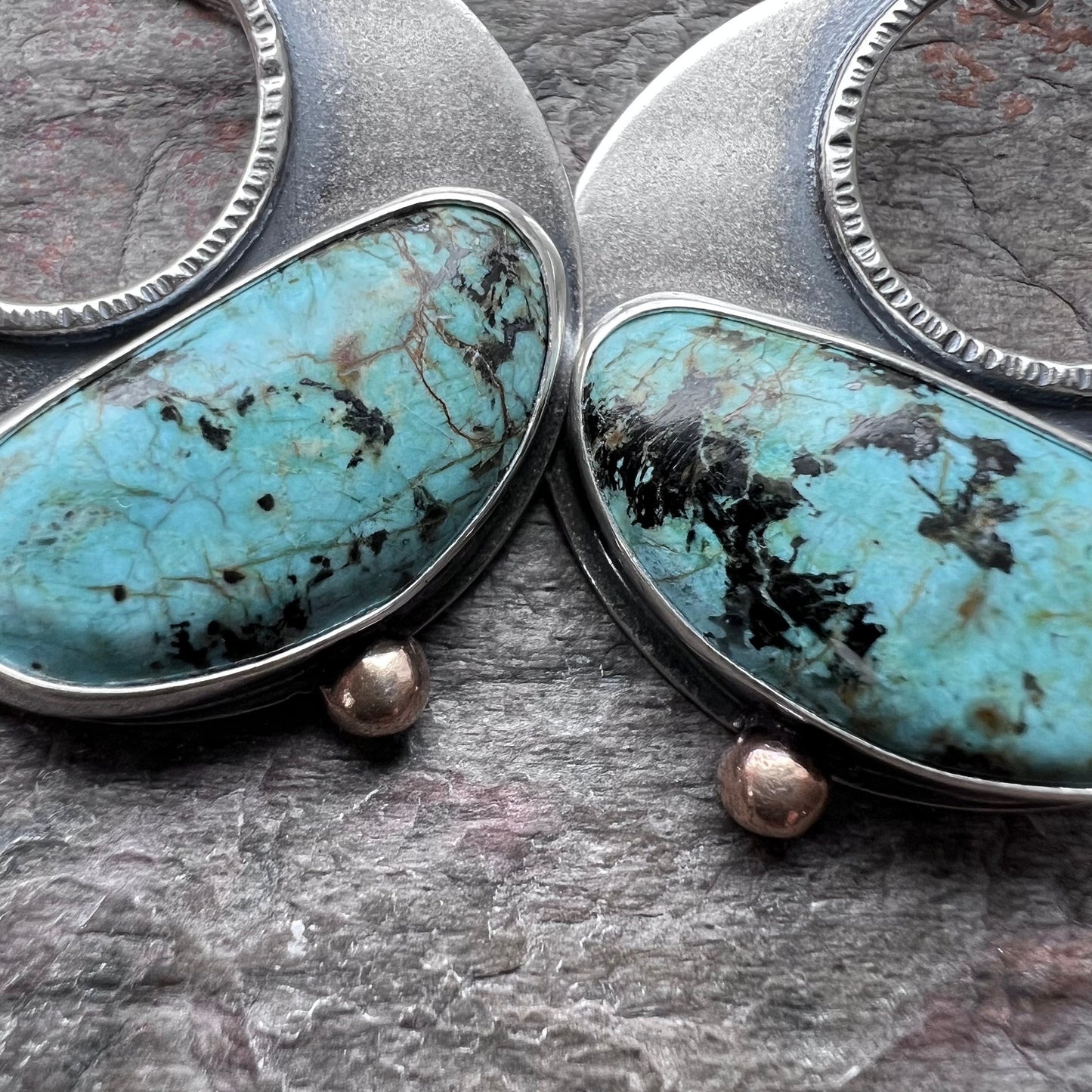 SOLD Chrysocolla Sterling Silver Earrings - Handmade One-of-a-kind Earrings