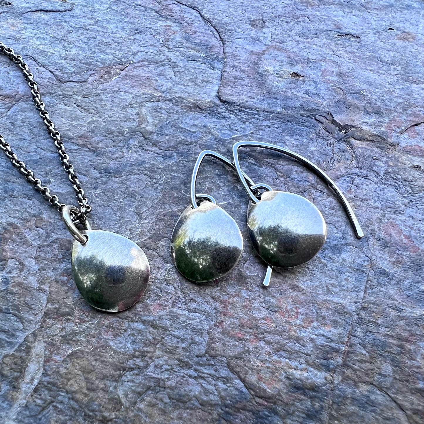 Sterling Silver Rounded Teardrop Earrings - Simple Lightweight Everyday Earrings