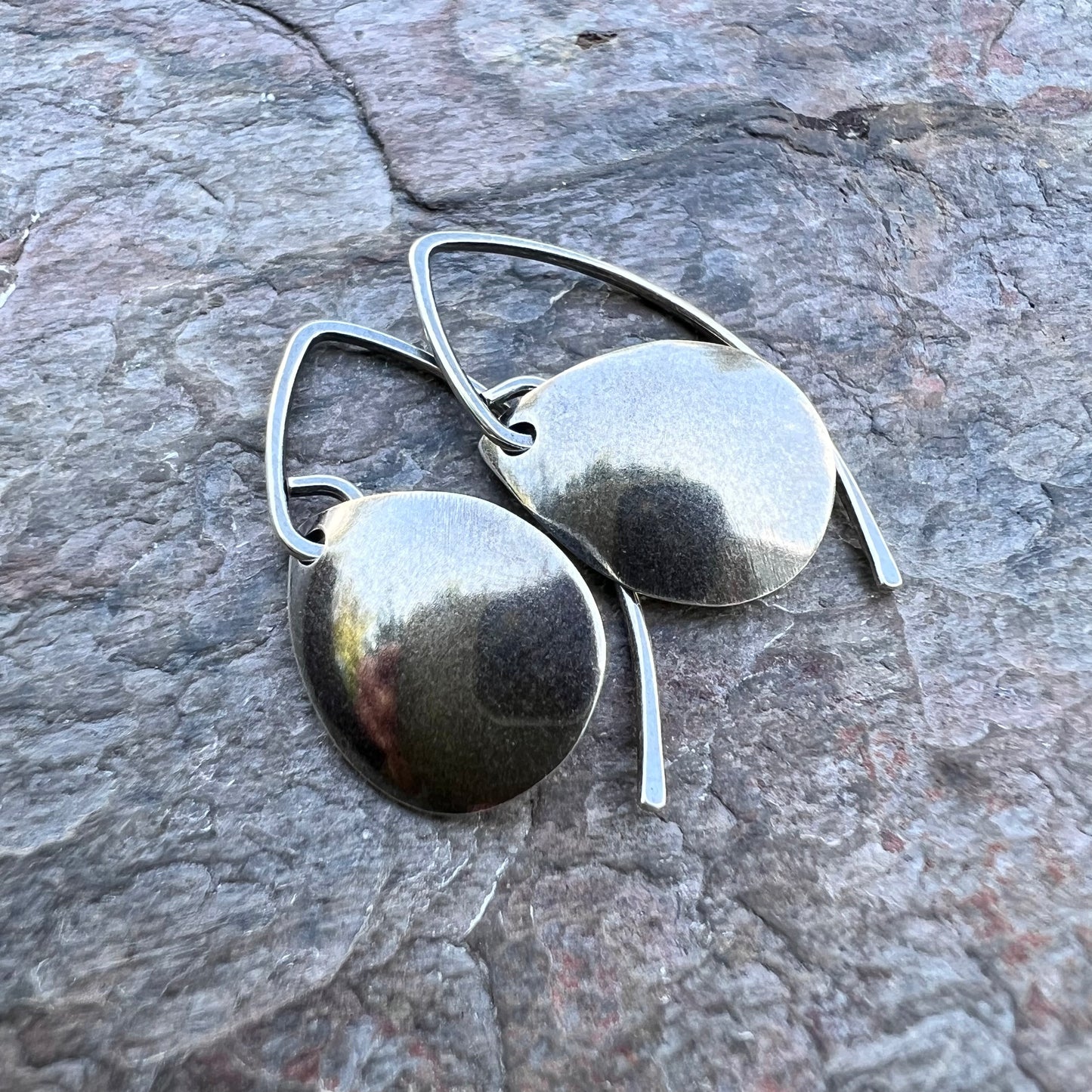 Sterling Silver Rounded Teardrop Earrings - Simple Lightweight Everyday Earrings