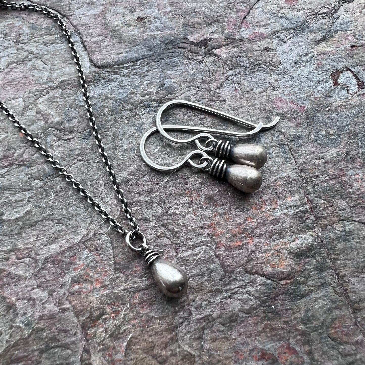Sterling Silver Small Teardrop Necklace - Lightweight Pendant on Delicate Sterling Silver Chain