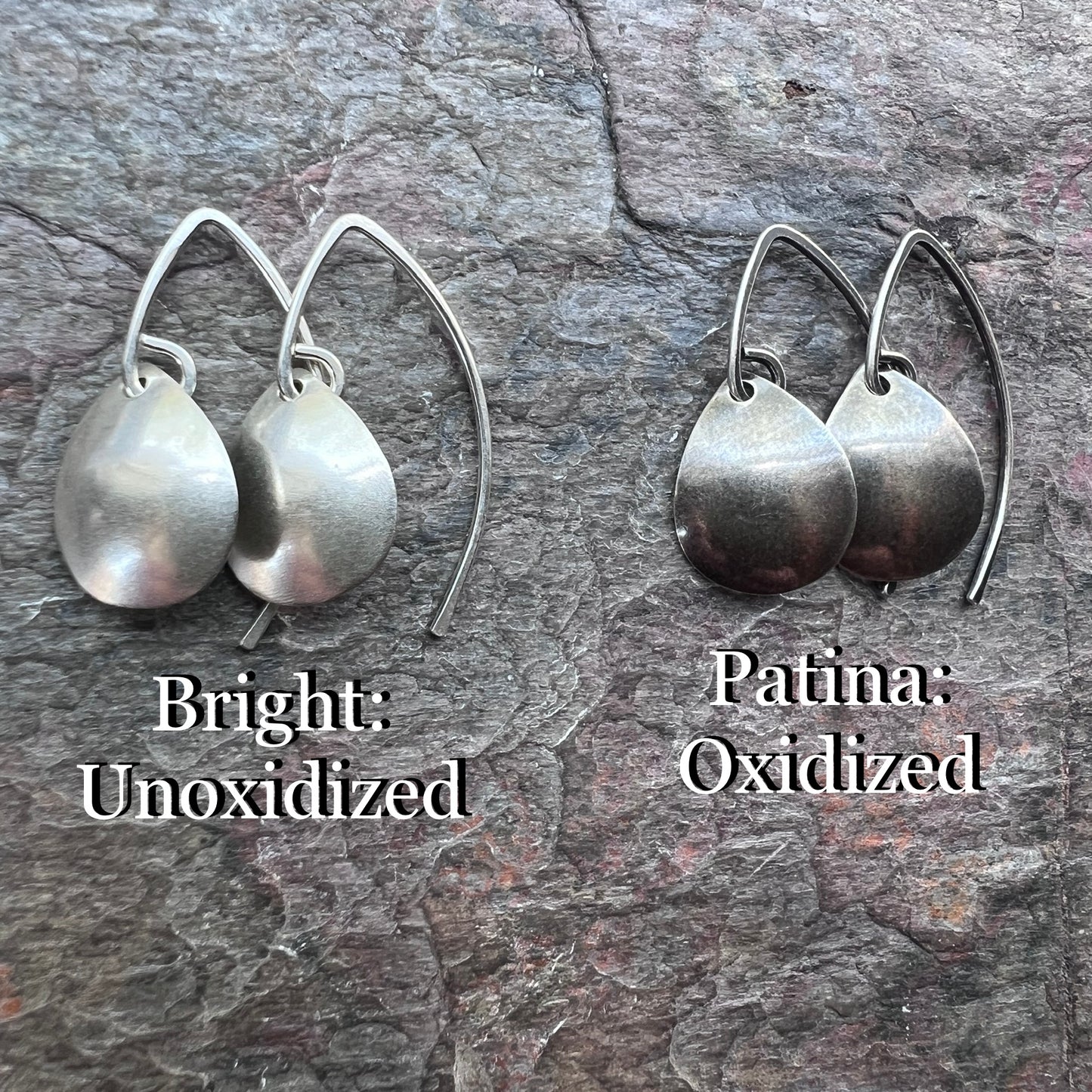 Sterling Silver Rounded Teardrop Earrings - Simple Lightweight Everyday Earrings