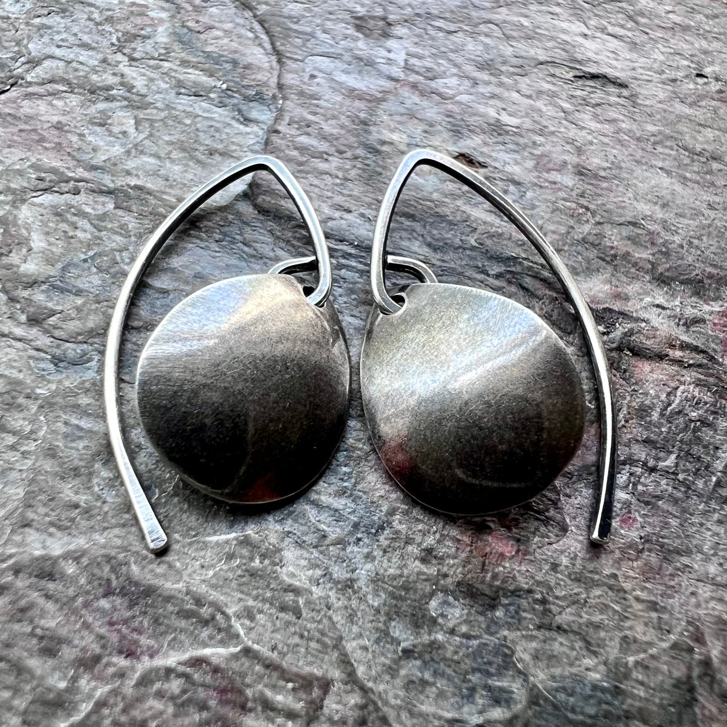 Sterling Silver Rounded Teardrop Earrings - Simple Lightweight Everyday Earrings