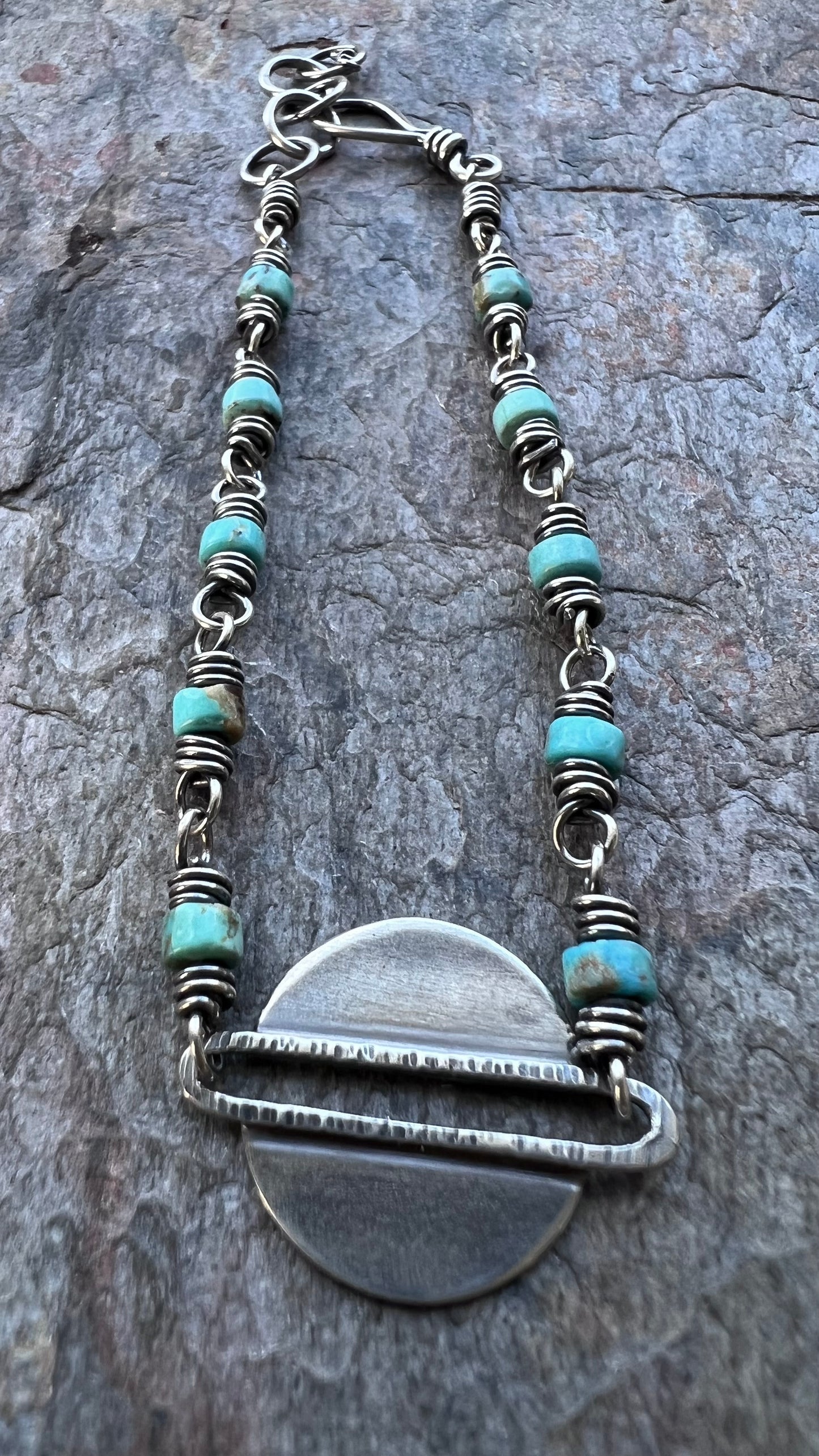 Stering Silver Turquoise Heishi Bead Bracelet