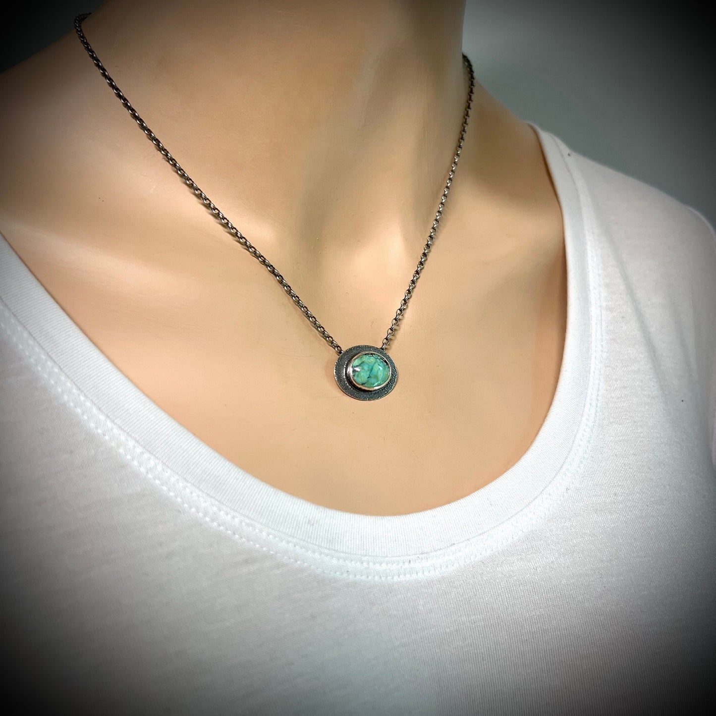 Turquoise Sterling Silver Pendant Necklace - Choose Your Stone