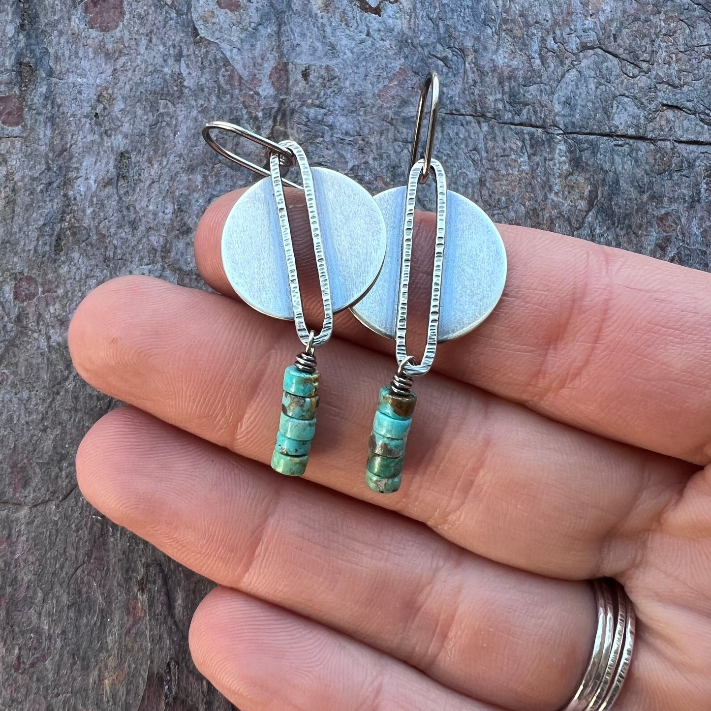 Sterling Silver Turquoise Heishi Bead Earrings